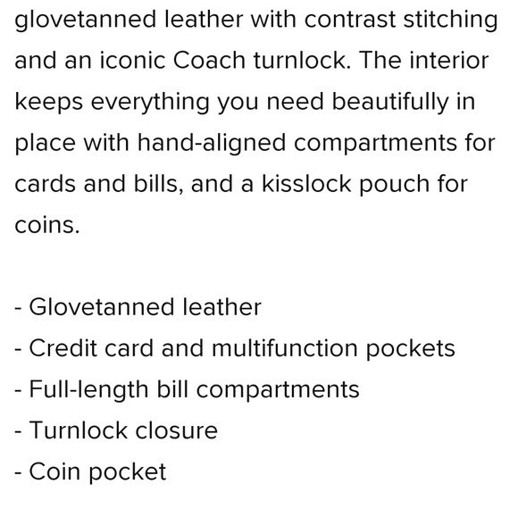 Coach Glove tan wallet - Picture 2 of 7